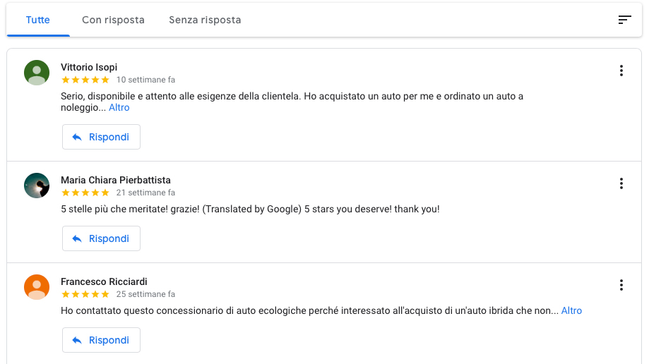 recensioni google